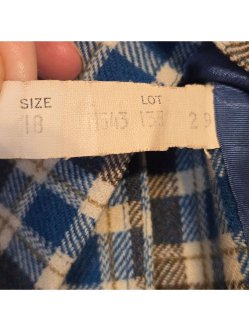 Vintage Pendleton Womens Cropped Blue Brown Plaid Blazer 100% Virgin Wool Sz. 14 - Picture 4 of 11